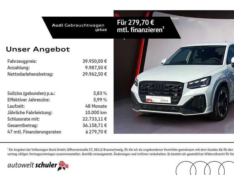 Gletscherweiß metallic Gebraucht 2025 Audi Q2 S-Line SUV | 39.950 € (Teuer) - Bild 1/4