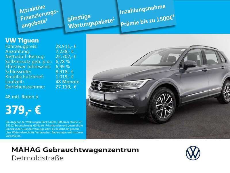 Delfingrau metallic Gebraucht 2023 VW Tiguan Life SUV | 31.794 € (Guter Preis) - Bild 1/2