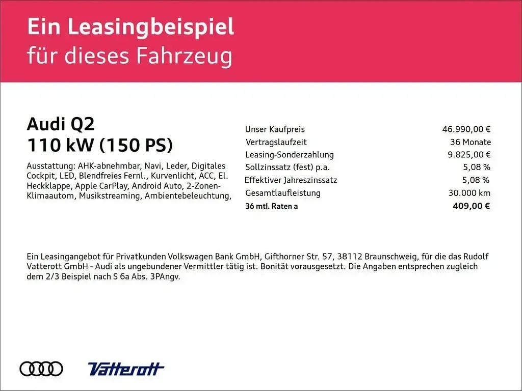 Nowe Audi Q2 Competition 150 KM (110 kW) 2026 Szary SUV