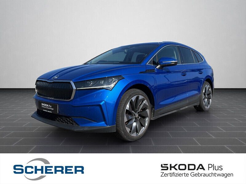 Raceblau metallic met. Gebraucht 2021 Skoda Enyaq iV Suite SUV | 25.690 € (Guter Preis) - Bild 1/4
