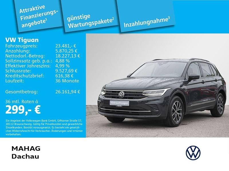 Grau Gebraucht 2022 VW Tiguan Life SUV | 23.481 € (Guter Preis) - Bild 1/3