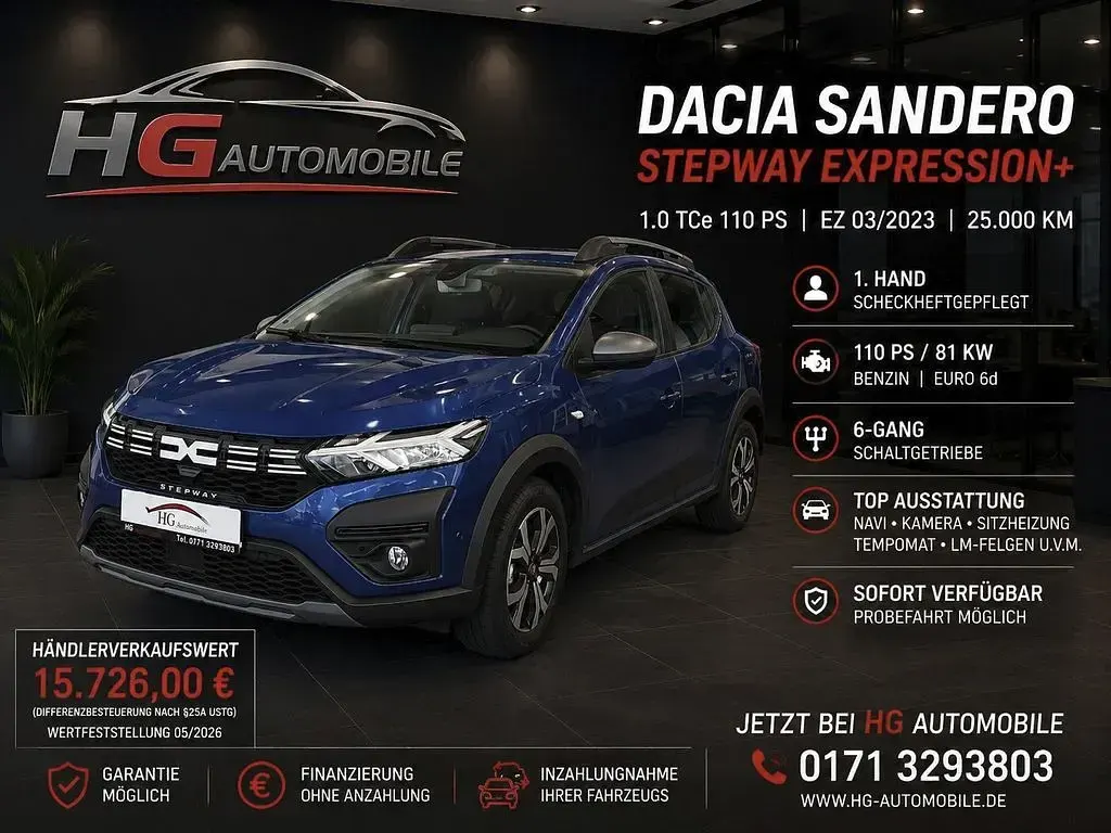Używany Dacia Sandero Expression 110 KM (80 kW) 2023 Niebieski SUV