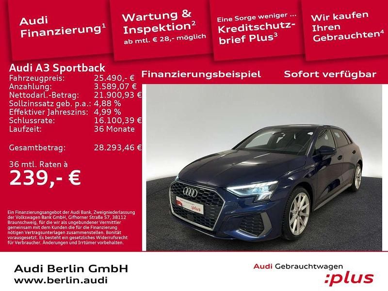 Gebraucht Audi A3 S-Line 204 PS (150 kW) 2022 Blau Limousine
