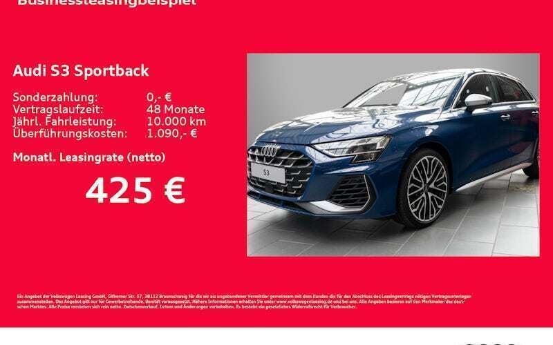 Ascariblau metallic Neu 2024 Audi S3 Design Limousine | 50.978 € (Guter Preis) - Bild 1/4