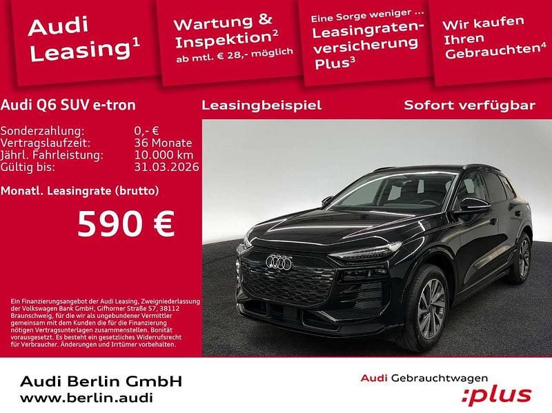 Mythosschwarz metallic Gebraucht 2025 Audi Q6 e-tron Sport SUV | 54.950 € - Bild 1/3