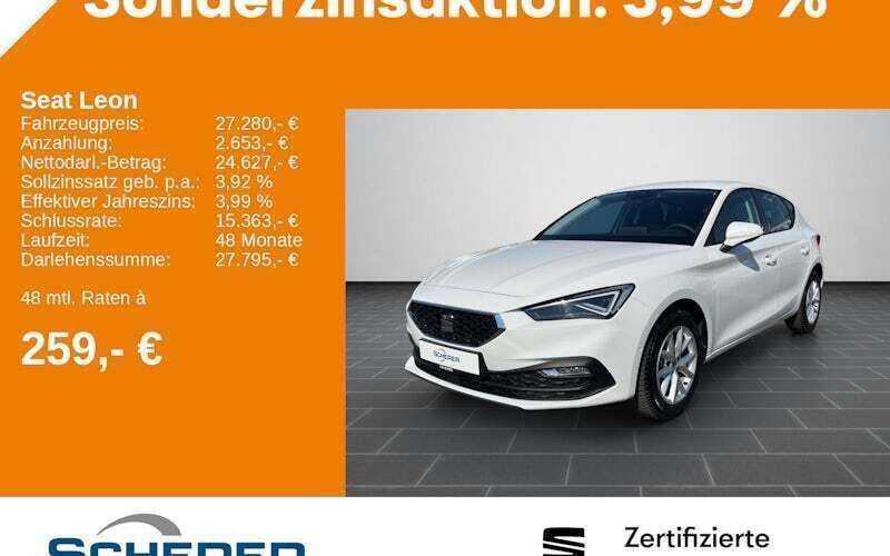 Weiß Neu 2024 Seat Leon Style Kleinwagen | 27.280 € (Fairer Preis) - Bild 1/4
