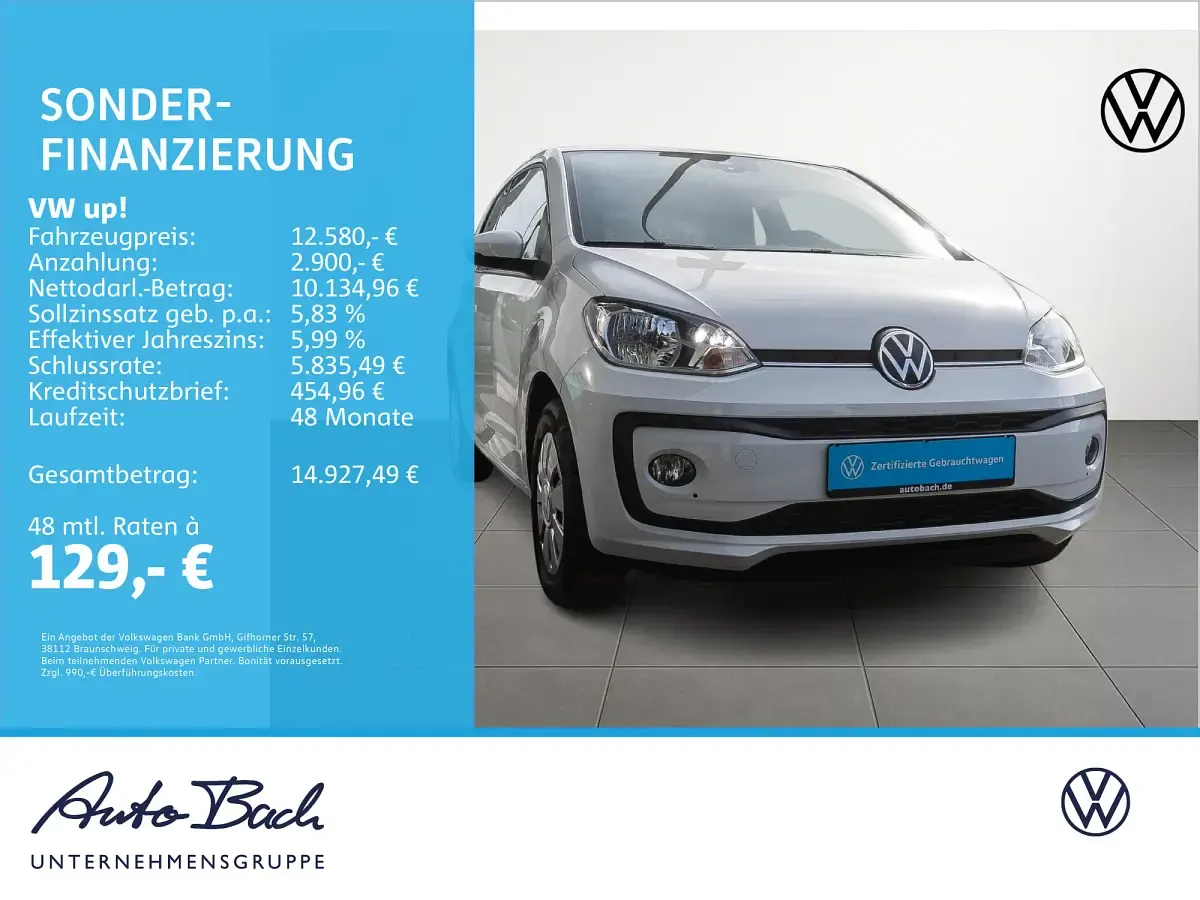 Gebraucht VW up! move up! 65 PS (47 kW) 2023 Weiß Kleinwagen