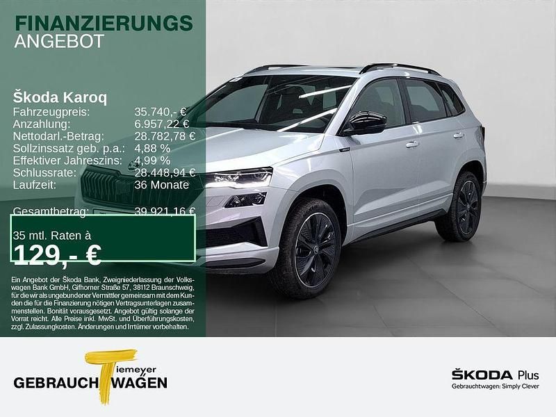 Silber Neu 2025 Skoda Karoq SportLine SUV | 35.740 € (Fairer Preis) - Bild 1/4