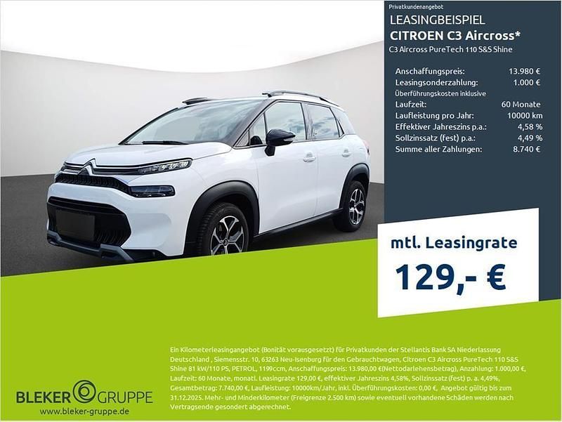 Weiß Gebraucht 2023 Citroën C3 Aircross Shine SUV | 12.880 € (Fairer Preis) - Bild 1/3