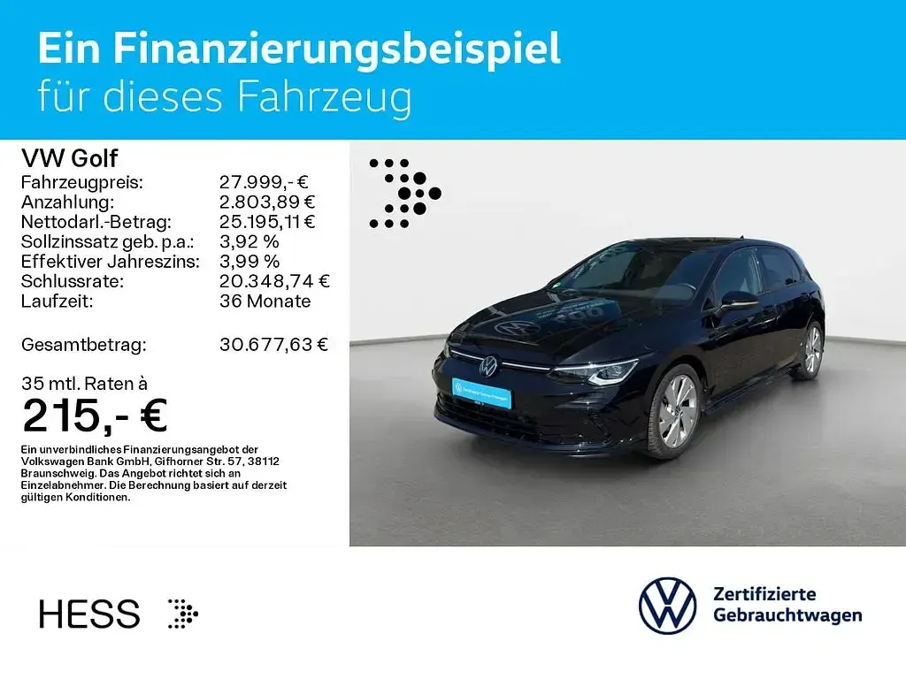 Gebraucht VW Golf VIII R-line 150 PS (110 kW) 2024 Grenadillschwarz metallic Limousine