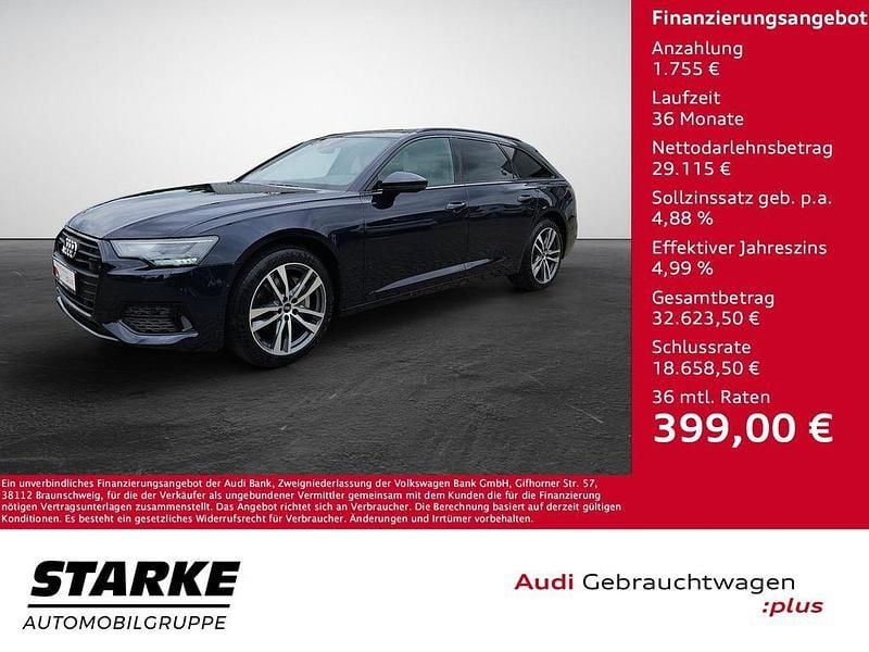 Firmamentblau metallic Gebraucht 2021 Audi A6 Ambiente Kombi | 30.870 € (Superpreis) - Bild 1/4