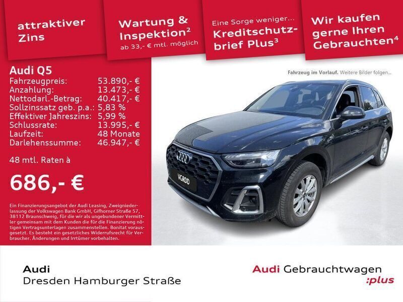 Mythosschwarz metallic Gebraucht 2023 Audi Q5 S-Line SUV | 53.890 € (Teuer) - Bild 1/3