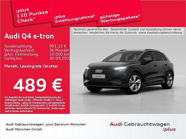 Mythosschwarz metallic Gebraucht 2024 Audi Q4 e-tron S-Line SUV | 50.559 € (Etwas zu teuer) - Bild 1/2