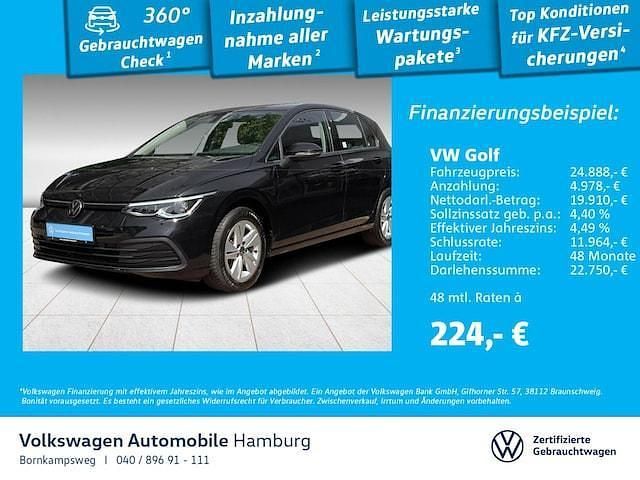 2t deep black perleffekt Gebraucht 2023 VW Golf VIII Life Limousine | 24.888 € (Fairer Preis) - Bild 1/3