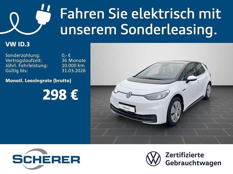 Gebraucht VW ID.3 Pro 107 kW (146 PS) 2022 Gletscherweiß metallic schwarz (metallic) Kleinwagen