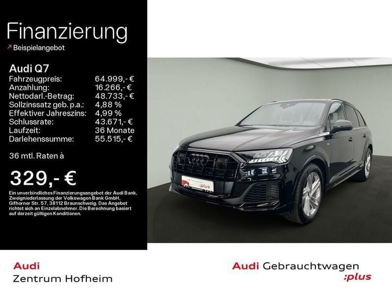 Schwarz Gebraucht 2023 Audi Q7 S-Line SUV | 65.999 € (Fairer Preis) - Bild 1/4