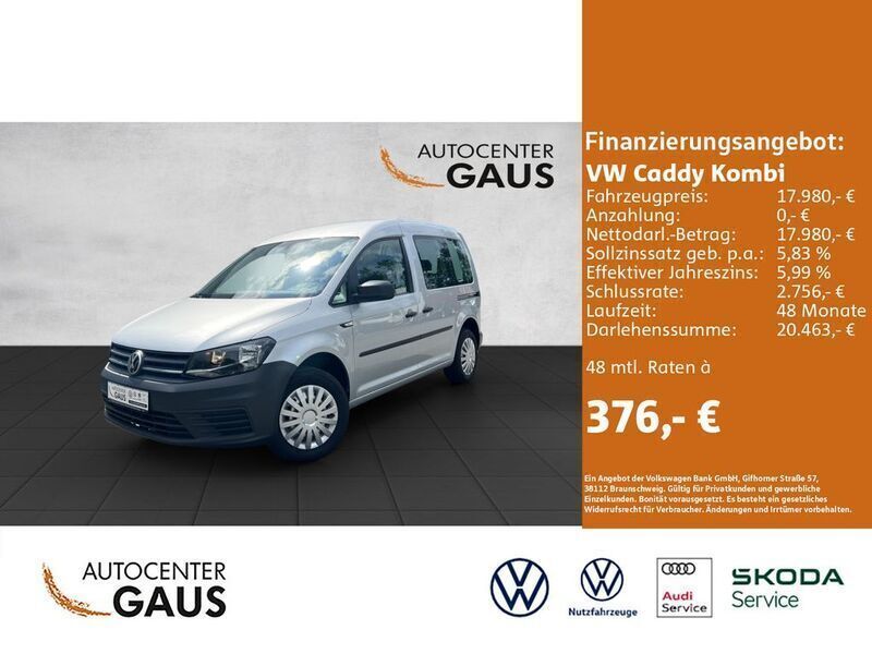 Silber Gebraucht 2019 VW Caddy Basis Van / Kleinbus | 17.980 € (Guter Preis) - Bild 1/4