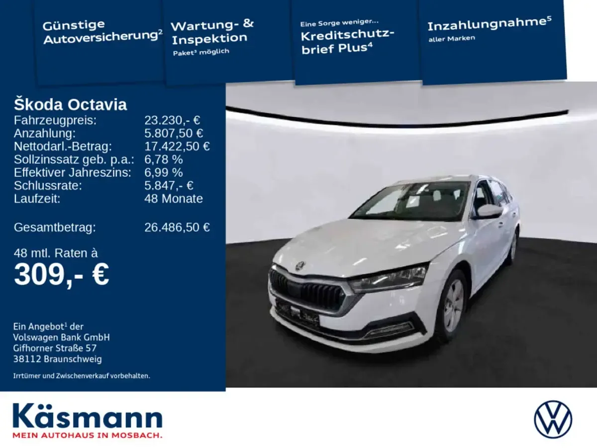 Gebraucht Skoda Octavia Style 116 PS (85 kW) 2024 Moonweiss metallic Kombi