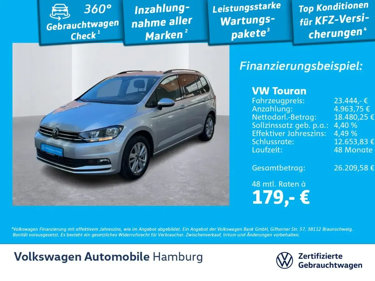 Gebraucht VW Touran Comfortline 150 PS (110 kW) 2022 Reflexsilber metallic Van / Kleinbus