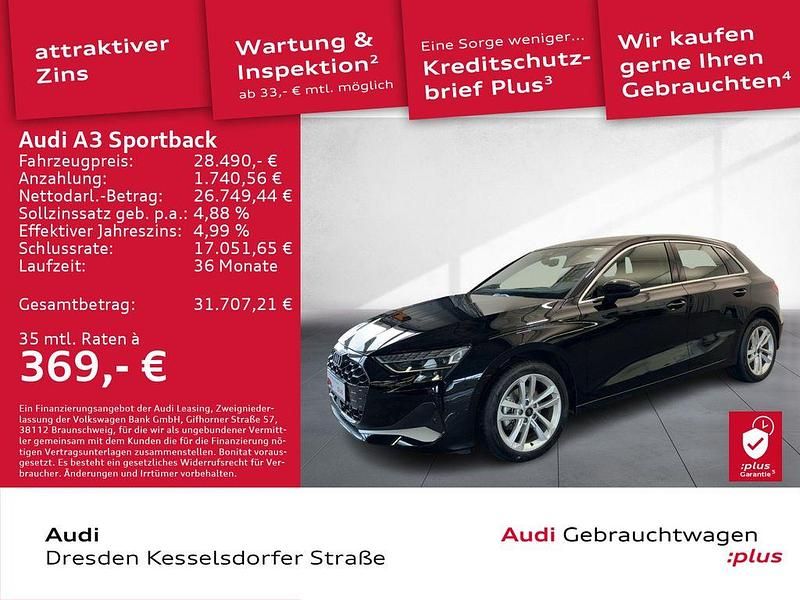 Gebraucht Audi A3 Advanced Plus 116 PS (85 kW) 2024 Brillantschwarz Limousine
