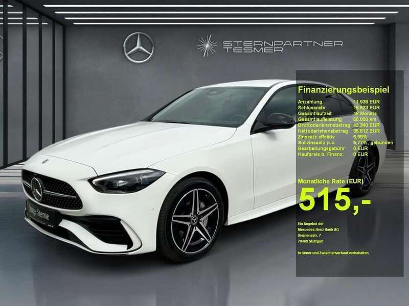 Weiß Gebraucht 2024 Mercedes C300e AMG Limousine | 45.490 € (Guter Preis) - Bild 1/4