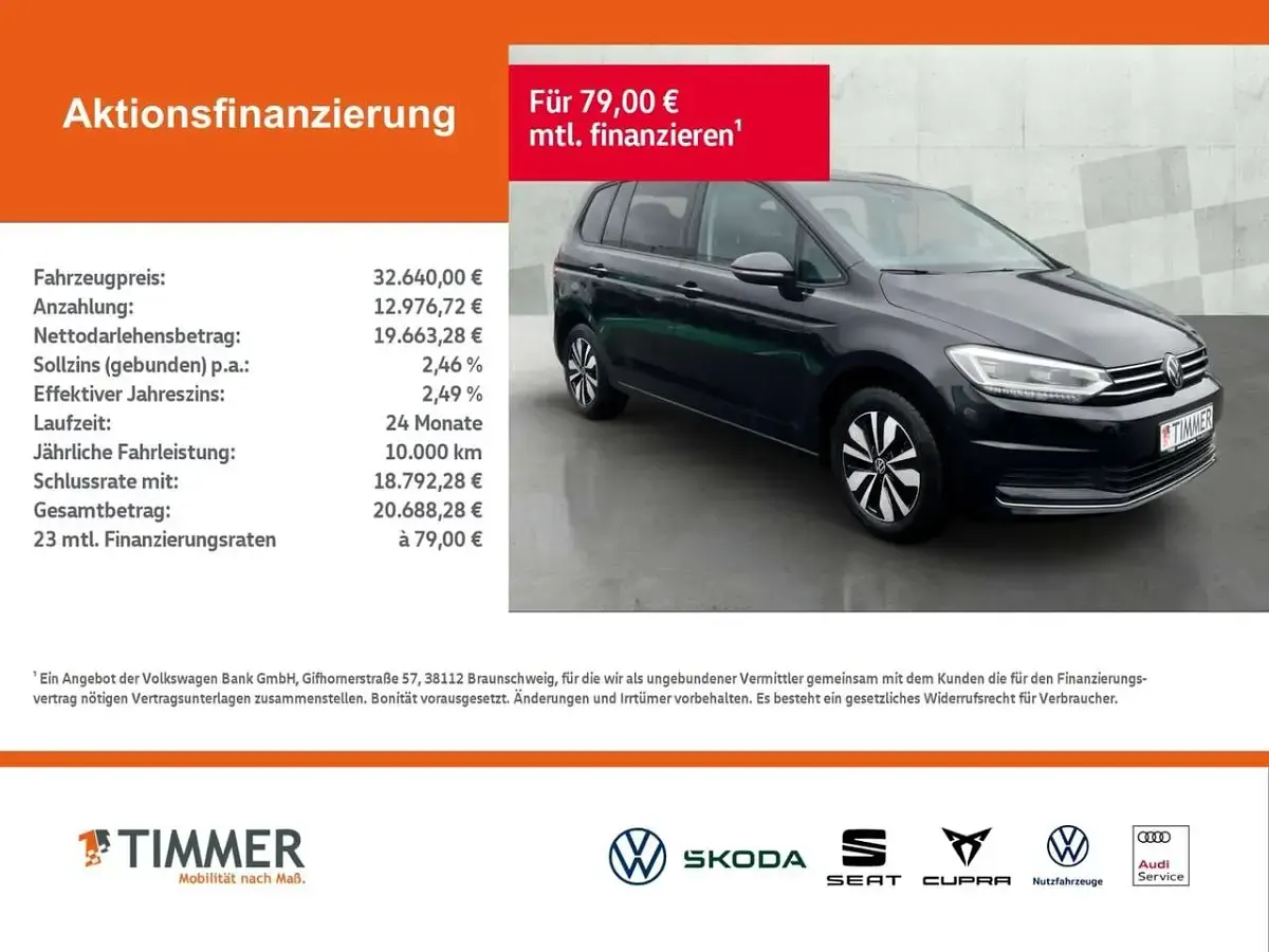 Gebraucht VW Touran Goal 150 PS (110 kW) 2025 Grenadillschwarz metallic Van / Kleinbus