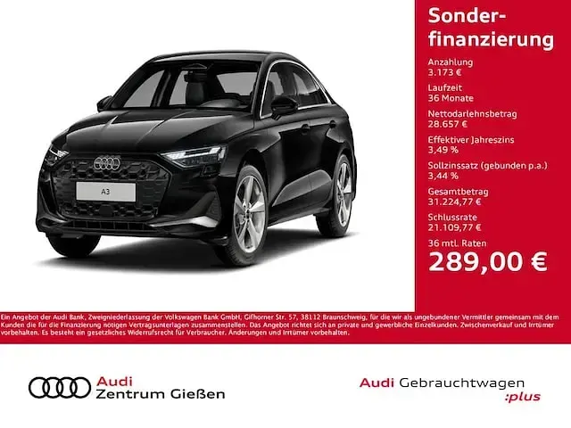Gebraucht Audi A3 Ambiente 150 PS (110 kW) 2025 Mythosschwarz metallic Limousine