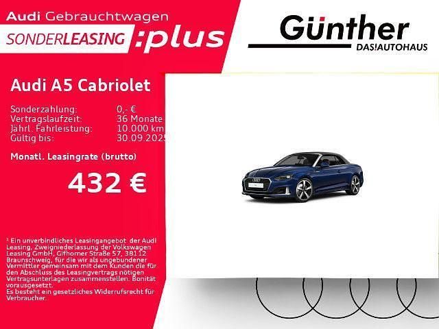 Navarrablau metallic verdeck s Gebraucht 2024 Audi A5 Cabriolet Advanced Cabrio | 43.186 € (Superpreis) - Bild 1/4