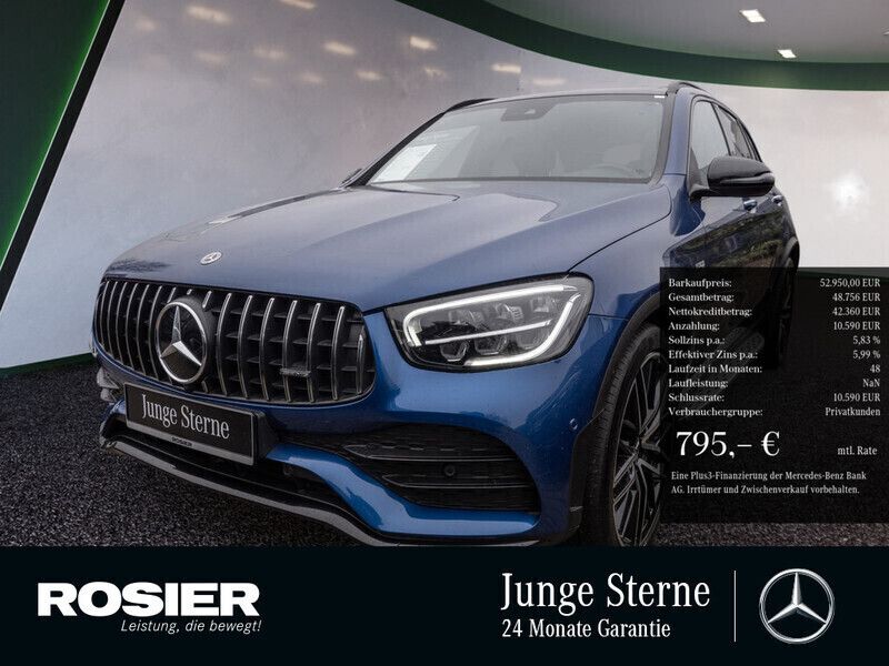 Blau / spektralblau (metallic) Gebraucht 2022 Mercedes GLC43 AMG AMG SUV | 52.950 € (Fairer Preis) - Bild 1/4