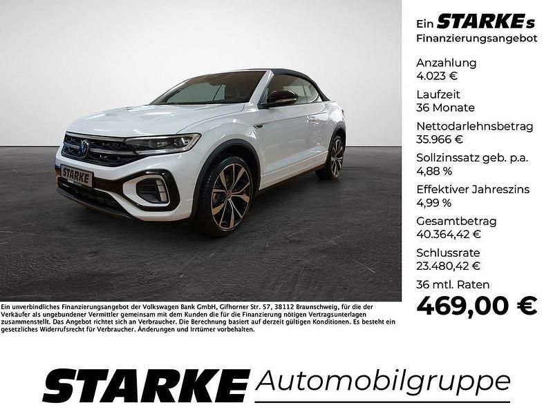 Pure white Gebraucht 2024 VW T-Roc Cabriolet R-line Cabrio | 39.989 € (Teuer) - Bild 1/4
