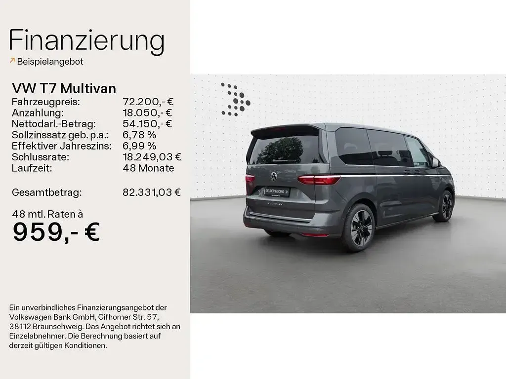 Nuova VW T7 Style 150 CV (110 kW) 2026 Grigio Furgone