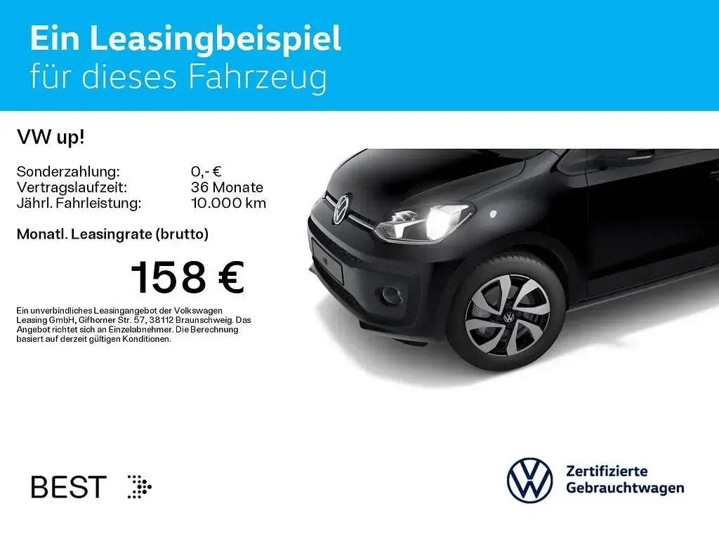 Używany VW up! Active 65 KM (47 kW) 2021 Czarny Hatchback