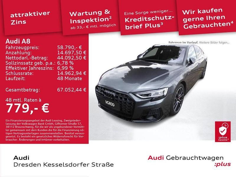 Daytonagrau perleffekt Gebraucht 2022 Audi A8 Ambiente Limousine | 58.790 € (Fairer Preis) - Bild 1/4