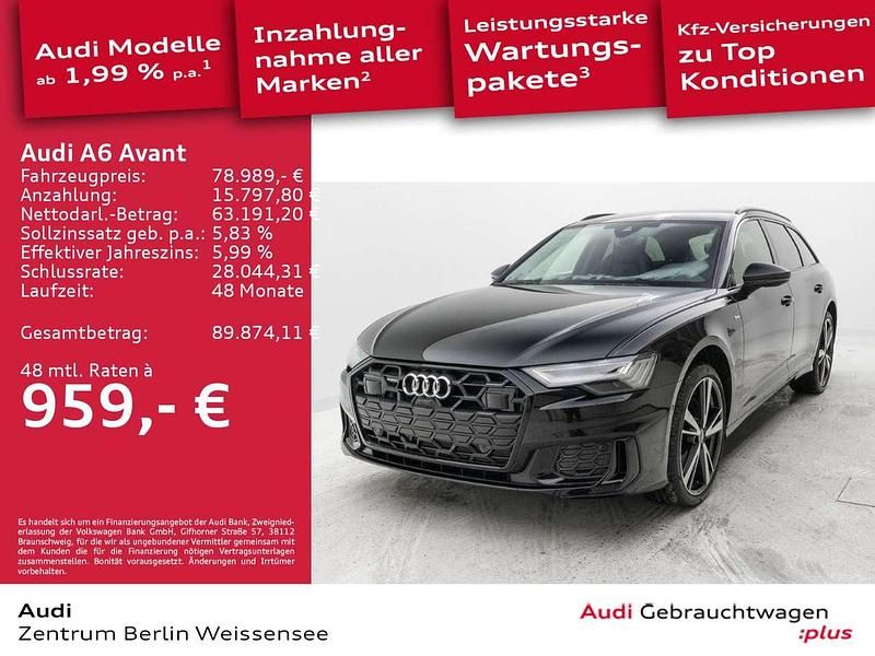Mythosschwarz metallic Gebraucht 2025 Audi A6 S-Line Kombi | 78.989 € (Teuer) - Bild 1/4