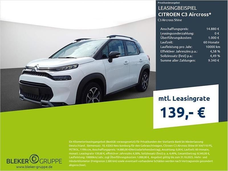 Weiß Gebraucht 2023 Citroën C3 Aircross Shine SUV | 13.980 € (Fairer Preis) - Bild 1/3