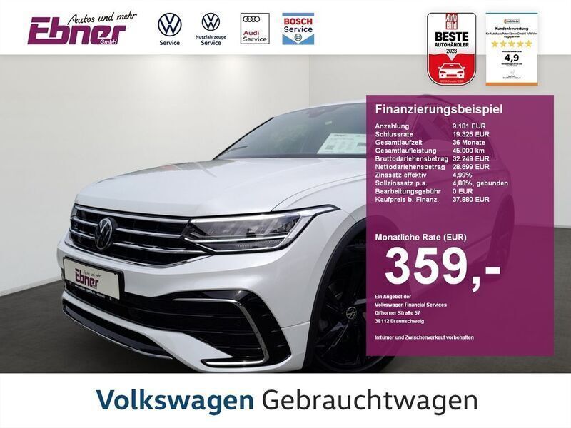 Oryxweiß perlmutteffekt Gebraucht 2023 VW Tiguan R-line SUV | 37.880 € (Fairer Preis) - Bild 1/4