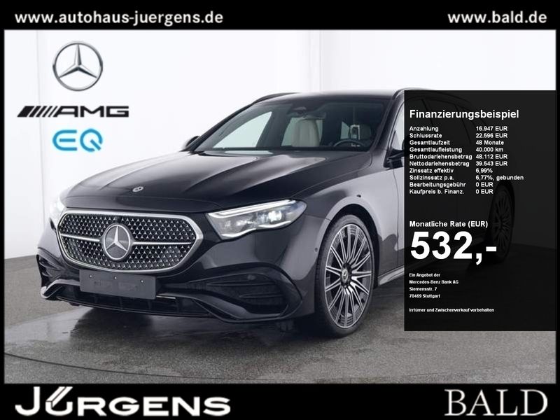 Schwarz metalliclack obsidians Gebraucht 2023 Mercedes E200 AMG Kombi | 56.490 € - Bild 1/4