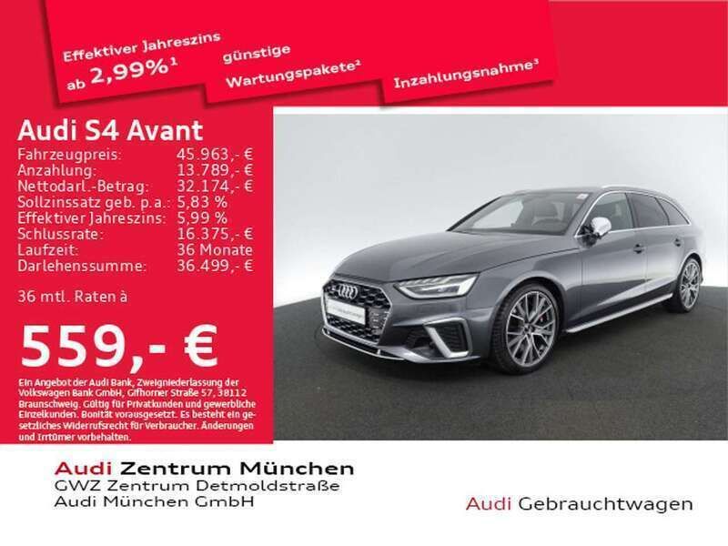 Daytonagrau perleffekt Gebraucht 2022 Audi S4 Ambiente Kombi | 47.989 € (Fairer Preis) - Bild 1/2