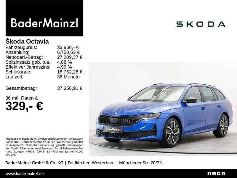 Blau Gebraucht 2024 Skoda Octavia SportLine Kombi | 33.960 € (Fairer Preis) - Bild 1/3