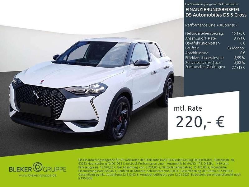 Lack weiss banquise/typ aussenverkleidung spiegel flach standard Gebraucht 2022 DS Automobiles DS3 Crossback Performance Line Plus SUV | 18.970 € (Fairer Preis) - Bild 1/3