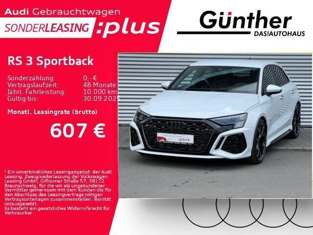 Gletscherweiß metallic Gebraucht 2024 Audi RS3 Sportback Ambiente Kleinwagen | 59.499 € (Guter Preis) - Bild 1/4