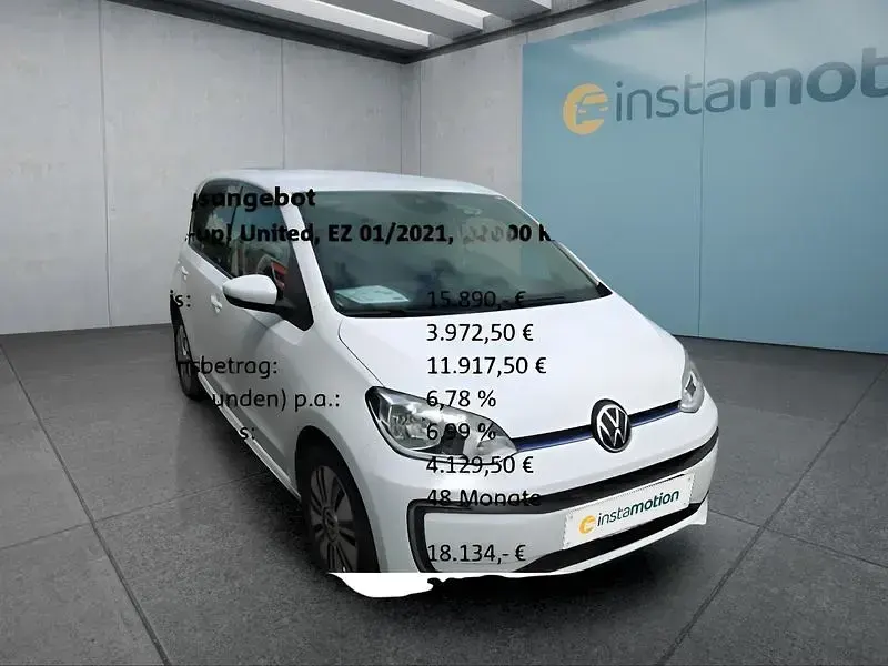 Gebraucht VW e-up! United 60 kW (82 PS) 2021 Weiß Kleinwagen