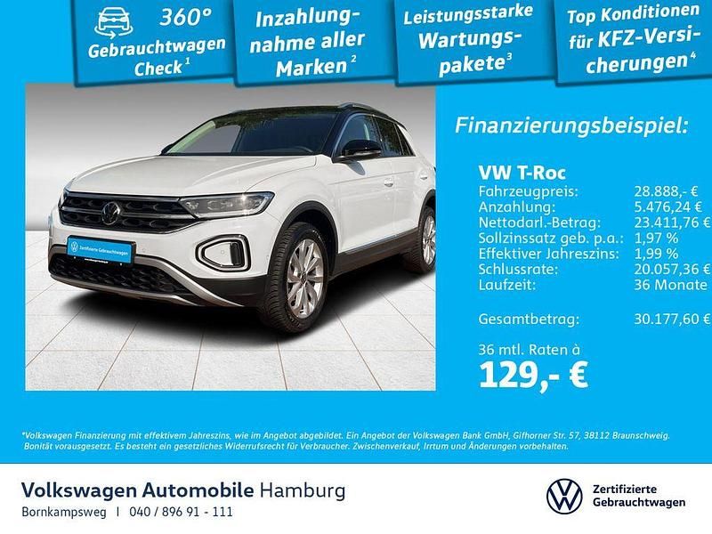 0q pure white Gebraucht 2024 VW T-Roc Style SUV | 28.888 € (Fairer Preis) - Bild 1/3