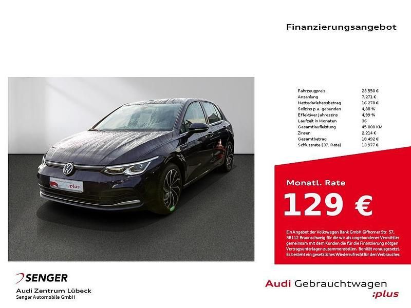 Atlantic blue metallic Gebraucht 2020 VW Golf VIII Style Limousine | 23.550 € (Fairer Preis) - Bild 1/4