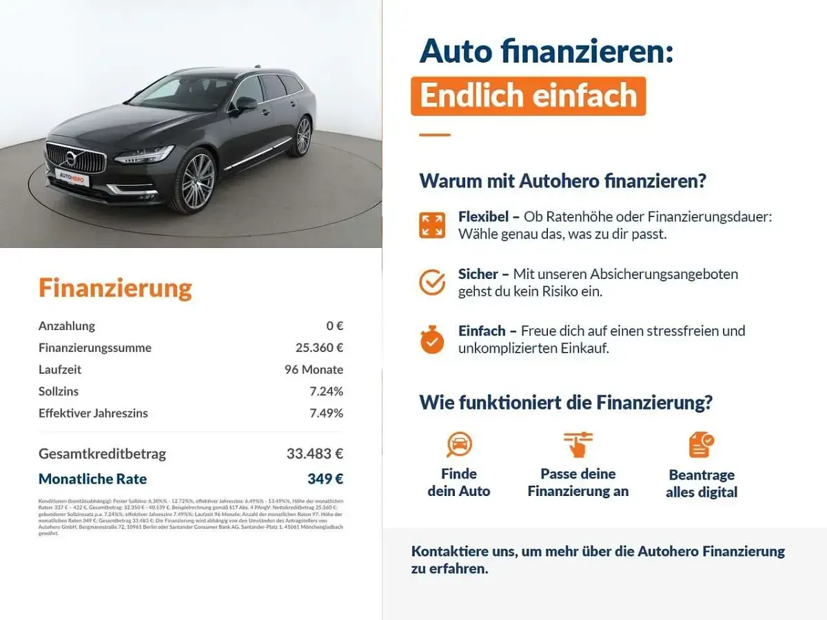 Gebraucht Volvo V90 Inscription 235 PS (172 kW) 2019 Pine grey Kombi