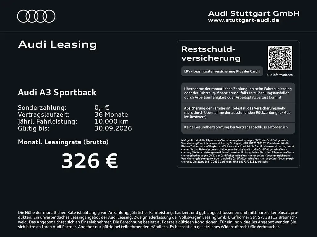 Gebraucht Audi A3 S-Line 116 PS (85 kW) 2025 Mythosschwarz metallic Limousine