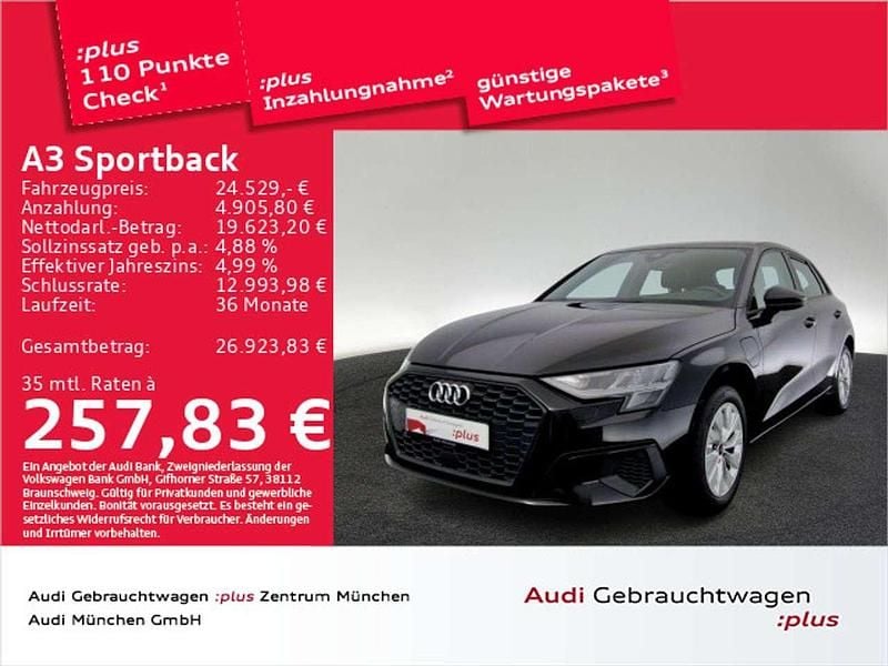 Brillantschwarz Gebraucht 2022 Audi A3 e-tron Kleinwagen | 24.101 € (Superpreis) - Bild 1/2