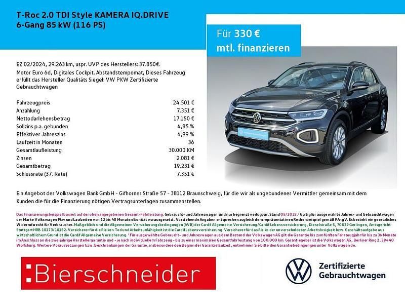 Schwarz Gebraucht 2024 VW T-Roc IQ Drive SUV | 25.991 € (Fairer Preis) - Bild 1/4