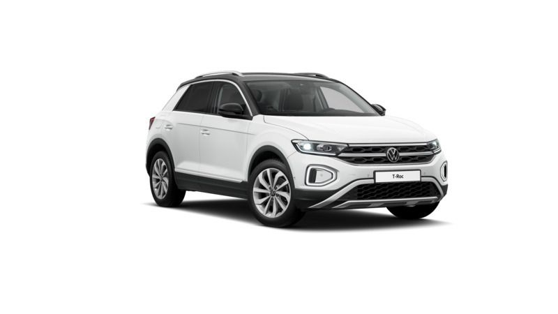 Pure white/schwarz Gebraucht 2024 VW T-Roc Style SUV | 28.499 € (Fairer Preis) - Bild 1/4
