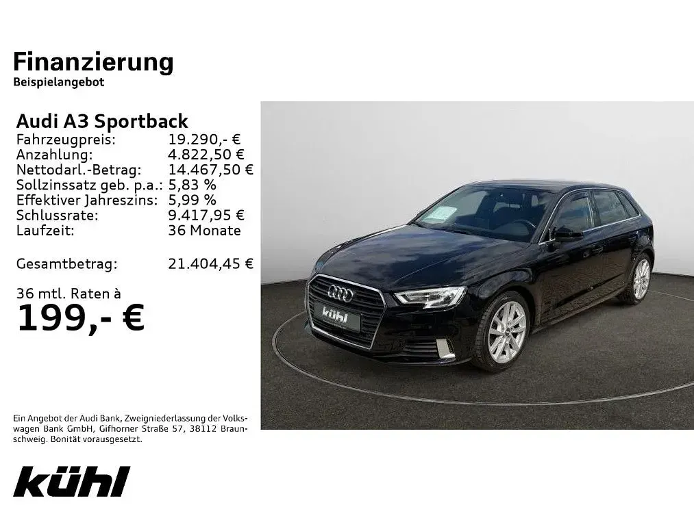 Gebraucht Audi A3 Sport 150 PS (110 kW) 2020 Mythosschwarz metallic Limousine